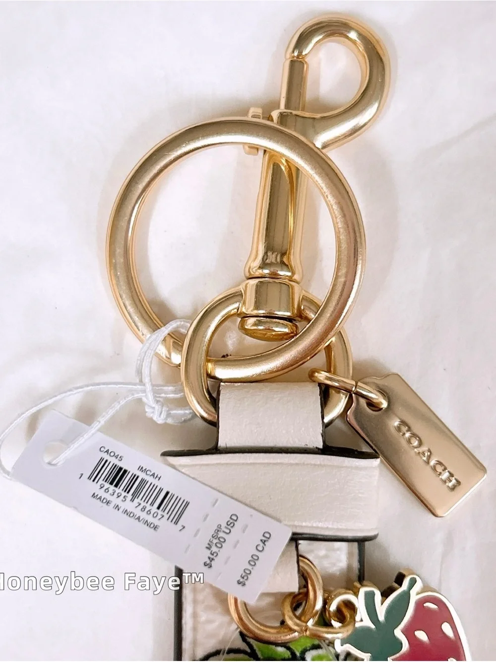 Coach leather key